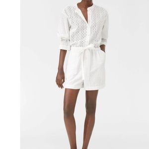 La Vie Rebecca Taylor Mixed Eyelet Romper
